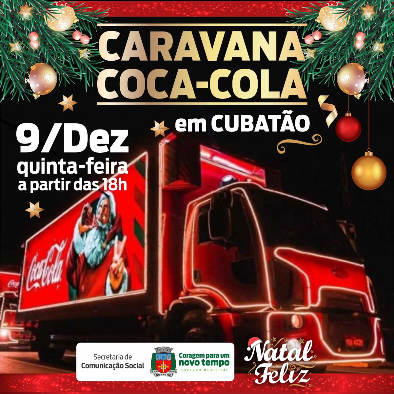 Caravana de Natal da Coca-Cola estará nesta quinta-feira (9) em Cubatão –  Prefeitura de Cubatão